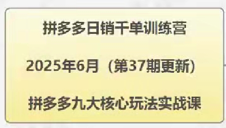 拼多多九大核心玩法实战课