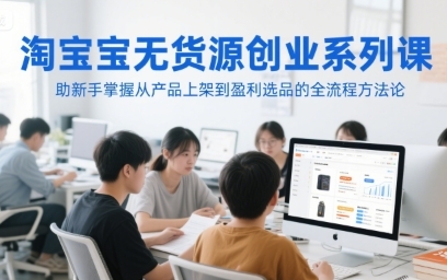 淘宝无货源创业系列课，从产品上架到盈利选品的全流程方法论