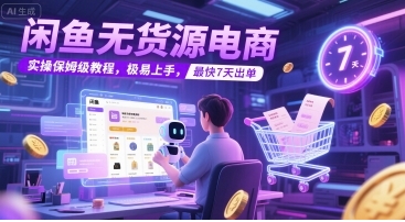 闲鱼无货源电商教程，极易上手，最快7天出单