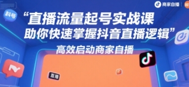 直播流量起号实战课，掌握抖音直播逻辑，高效启动商家自播