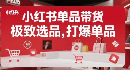 小红书单品带货，极致选品，打爆单品