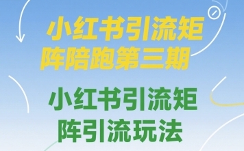 小红书引流矩阵陪跑第三期，小红书引流矩阵引流玩法