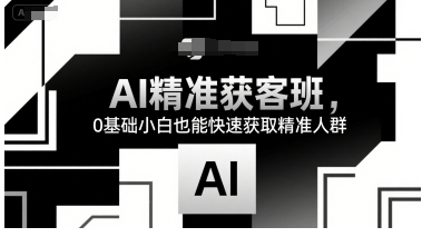 AI精准获客班，0基础小白也能快速获取精准人群