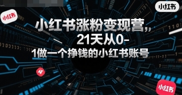 小红书涨粉变现营，21天从0-1做一个挣钱的小红书账号