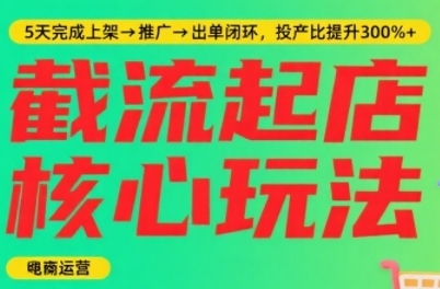 淘宝截流快速起店玩法，掌握暴力快速起店的流程